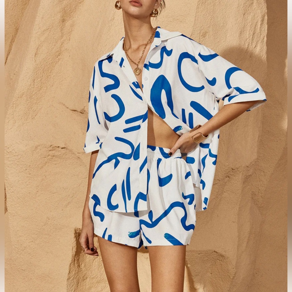 Never opened, NWT - Commense Print Set / Blue and White
